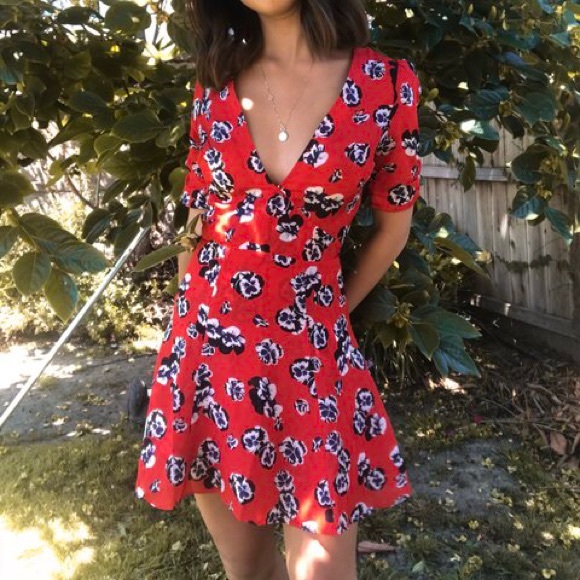 Realisation Par Ozzie Dress Pansy Red Floral XXS - Picture 4 of 8